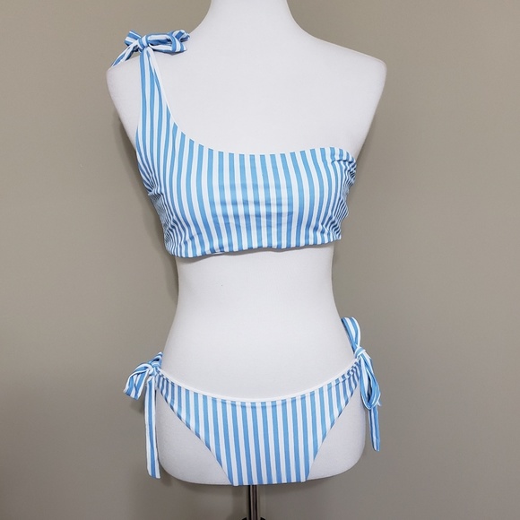 Unknown Other - One shoulder striped bikini